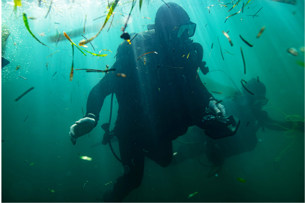 U.S. Naval Special Warfare Operators conducting dive operation